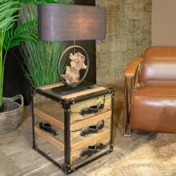 Now’s Home Lampes à Poser Lampe De Table En Métal Et Bois -Luminaires Soldes 2022 lampe de table en metal et bois 2