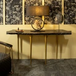 Now’s Home Lampes à Poser Lampe De Table En Métal Et Bois -Luminaires Soldes 2022 lampe de table en metal et bois 3