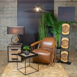 Now’s Home Lampes à Poser Lampe De Table En Métal Et Bois -Luminaires Soldes 2022 lampe de table en metal et bois 4