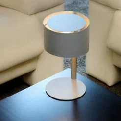 Lucide Lampes à Poser Lampe De Table En Métal Gris -Luminaires Soldes 2022 lampe de table en metal gris 5