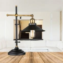 Globo Lampes à Poser Lampe De Table En Métal Noir -Luminaires Soldes 2022 lampe de table en metal noir 30