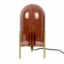 Present Time Lampes à Poser Lampe De Table En Verre Marron Diam 16x30cm -Luminaires Soldes 2022 lampe de table en verre marron diam 16x30cm 3