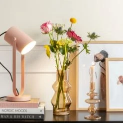 Present Time Lampes à Poser Lampe De Table Gris Rose H41,5cm -Luminaires Soldes 2022 lampe de table gris rose h41 5cm 4