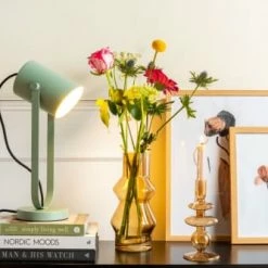 Present Time Lampes à Poser Lampe De Table Gris Vert H41,5cm -Luminaires Soldes 2022 lampe de table gris vert h41 5cm 4