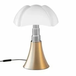 Martinelli Luce Lampes à Poser Lampe Dimmer LED Pied Télescopique Or H50-62cm -Luminaires Soldes 2022 lampe dimmer led pied telescopique or h50 62cm