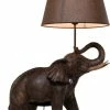 Kare Design Lampes à Poser Lampe éléphant En Polyrésine Marron Et Abat-jour En Lin -Luminaires Soldes 2022 lampe elephant en polyresine marron et abat jour en lin