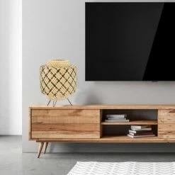 Lussiol Lighting Lampes à Poser Lampe En Bambou Noir H.38 Cm -Luminaires Soldes 2022 lampe en bambou noir h 38 cm 3