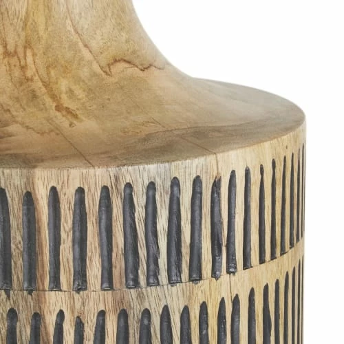 Maisons Du Monde Lampes à Poser Lampe En Bois De Manguier Gravé Et Abat-jour En Coton Noir H75 4 Maisons Du Monde Lampes à Poser Lampe En Bois De Manguier Gravé Et Abat-jour En Coton Noir H75 – Image 2