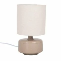 Maisons Du Monde Lampes à Poser Lampe En Céramique Beige Et Abat-jour En Coton écru -Luminaires Soldes 2022 lampe en ceramique beige et abat jour en coton ecru junha 1000 15 2 225010 1 1
