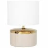 Maisons Du Monde Lampes à Poser Lampe En Céramique Beige Et Fer Doré, Abat-jour En Coton Blanc -Luminaires Soldes 2022 lampe en ceramique beige et fer dore abat jour en coton blanc 1000 1 33 228362 1