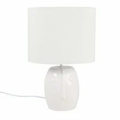 Maisons Du Monde Lampes à Poser Lampe En Céramique Et Abat-jour En Coton Blancs