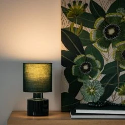 Maisons Du Monde Lampes à Poser Lampe En Céramique Et Abat-jour En Coton Bleu Canard -Luminaires Soldes 2022 lampe en ceramique et abat jour en coton bleu canard 1000 14 40 223326 3