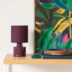 Maisons Du Monde Lampes à Poser Lampe En Céramique Et Abat-jour En Coton Violet Aubergine - Lot De 2 -Luminaires Soldes 2022 lampe en ceramique et abat jour en coton violet aubergine 1000 16 1 223328 2