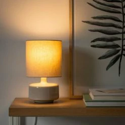 Maisons Du Monde Lampes à Poser Lampe En Céramique Gris Nuage Et Abat-jour En Coton écru -Luminaires Soldes 2022 lampe en ceramique gris nuage et abat jour en coton ecru 1000 13 0 225008 3