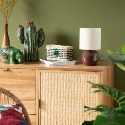 Maisons Du Monde Lampes à Poser Lampe En Céramique Marron Et Abat-jour En Coton Blanc -Luminaires Soldes 2022 lampe en ceramique marron et abat jour en coton blanc 1000 12 1 227387 2