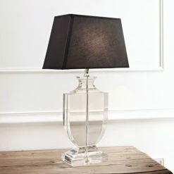 Maisons Du Monde Lampes à Poser Lampe En Cristal Et Abat-jour En Coton Noire H 65 Cm -Luminaires Soldes 2022 lampe en cristal et abat jour en coton noire h 65 cm 1000 8 3 117427 28