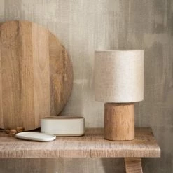 Maisons Du Monde Lampes à Poser Lampe En Eucalyptus Et Abat-jour En Coton écru -Luminaires Soldes 2022 lampe en eucalyptus et abat jour en coton ecru 1000 14 1 216645 5