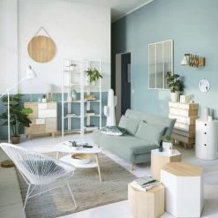 Maisons Du Monde Lampes à Poser Lampe En Hévéa Avec Abat-jour Gris -Luminaires Soldes 2022 lampe en hevea avec abat jour gris 1000 5 30 151730 13