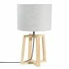 Maisons Du Monde Lampes à Poser Lampe En Hévéa Avec Abat-jour Gris -Luminaires Soldes 2022 lampe en hevea avec abat jour gris 1000 5 30 151730 14