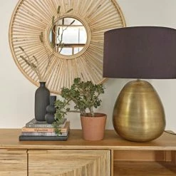 Maisons Du Monde Lampes à Poser Lampe En Métal Doré Et Abat-jour En Coton Noir D51 -Luminaires Soldes 2022 lampe en metal dore et abat jour en coton noir d51 1000 16 17 226337 2