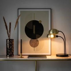 Maisons Du Monde Lampes à Poser Lampe En Métal Noir Et Doré -Luminaires Soldes 2022 lampe en metal noir et dore 1000 12 18 223919 4
