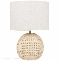 Maisons Du Monde Lampes à Poser Lampe En Rotin Et Abat-jour En Lin Recyclé