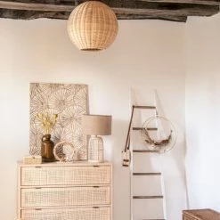 Maisons Du Monde Lampes à Poser Lampe En Rotin Tressé Et Abat-jour En Lin Beige -Luminaires Soldes 2022 lampe en rotin tresse et abat jour en lin beige 1000 10 30 211303 2