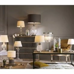 Maisons Du Monde Lampes à Poser Lampe En Verre Avec Abat-jour Beige -Luminaires Soldes 2022 lampe en verre avec abat jour beige 1000 2 2 144978 9