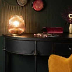 Maisons Du Monde Lampes à Poser Lampe En Verre Et Métal Jaune -Luminaires Soldes 2022 lampe en verre et metal jaune 1000 5 14 227482 3