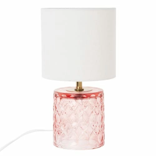 Maisons Du Monde Lampes à Poser Lampe En Verre Rose Et Transparent Avec Abat-jour En Coton écru 3 Maisons Du Monde Lampes à Poser Lampe En Verre Rose Et Transparent Avec Abat-jour En Coton écru