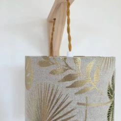 Belamp Appliques Murales Et Spots Lampe équerre Tissu Feuillage Doré Et Cordon Torsadé Or -Luminaires Soldes 2022 lampe equerre tissu feuillage dore et cordon torsade or 2