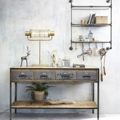 Maisons Du Monde Lampes à Poser Lampe Indus En Métal Doré Effet Vieilli -Luminaires Soldes 2022 lampe indus en metal dore effet vieilli 1000 13 0 202704 6