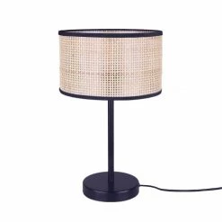 LUMISKY Lampes à Poser Lampe Intérieur Fibre Naturelle Beige H42CM