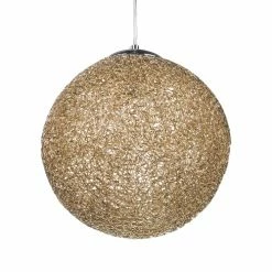 Beliani Suspensions Lampe Ronde Doré -Luminaires Soldes 2022 lampe ronde dore 3