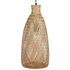 Beliani Suspensions Lampe Suspendue En Bambou Naturel