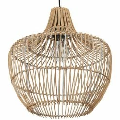 Beliani Suspensions Lampe Suspendue En Rotin Naturel -Luminaires Soldes 2022 lampe suspendue en rotin naturel 3