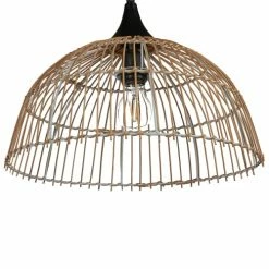 Beliani Suspensions Lampe Suspendue En Rotin Naturel -Luminaires Soldes 2022 lampe suspendue en rotin naturel 9