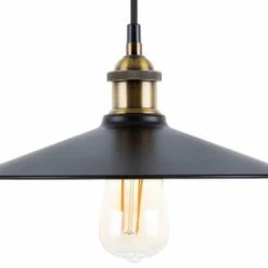 Beliani Suspensions Lampe Suspension Noir Et Doré