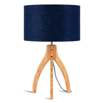 Good & Mojo Lampes à Poser Lampe Tripode Bambou Et Lin Naturel Bleu H54cm 8 Good & Mojo Lampes à Poser Lampe Tripode Bambou Et Lin Naturel Bleu H54cm – Image 6
