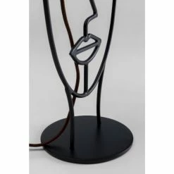 Kare Design Lampes à Poser Lampe Visage En Acier Et Abat-jour En Coton Marron -Luminaires Soldes 2022 lampe visage en acier et abat jour en coton marron 2