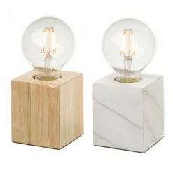 Wadiga Lampes à Poser Lampes Bois Et Marbre - Lot De 2