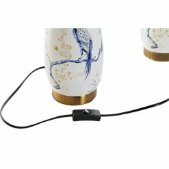 Wadiga Lampes à Poser Lampes En Grès Bleu Et Blanc Oiseaux 29x29x55cm - Lot De 2 -Luminaires Soldes 2022 lampes en gres bleu et blanc oiseaux 29x29x55cm lot de 2 2