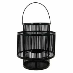 Now’s Home Lampes à Poser Lanterne En Bambou Avec Photophore En Verre