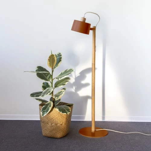 DIZY Design Lampadaires Luminaire à Poser Chêne Et Métal Terracotta 4 DIZY Design Lampadaires Luminaire à Poser Chêne Et Métal Terracotta – Image 2