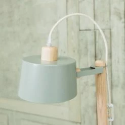 DIZY Design Lampadaires Luminaire à Poser Chêne Et Métal Vert -Luminaires Soldes 2022 luminaire a poser chene et metal vert 6