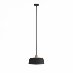 Potiron Paris Suspensions Luminaire Suspension En Métal Noir Et Bois