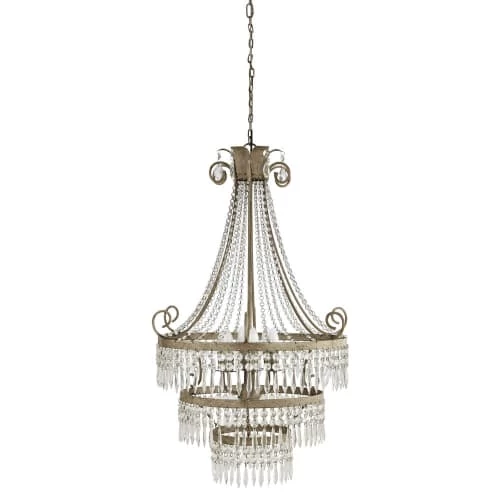 Maisons Du Monde Lustres Lustre à Pampilles En Métal Gris 3 Maisons Du Monde Lustres Lustre à Pampilles En Métal Gris