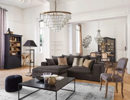 Maisons Du Monde Lustres Lustre à Pampilles En Métal Gris 4 Maisons Du Monde Lustres Lustre à Pampilles En Métal Gris – Image 2