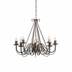 QAZQA Lustres Lustre En Acier Brun Rouille