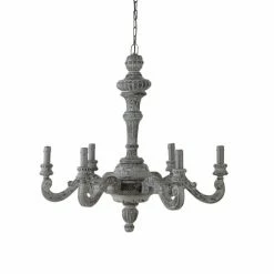 Maisons Du Monde Luminaires Lustre En Manguier Sculpté Grisé Effet Vieilli